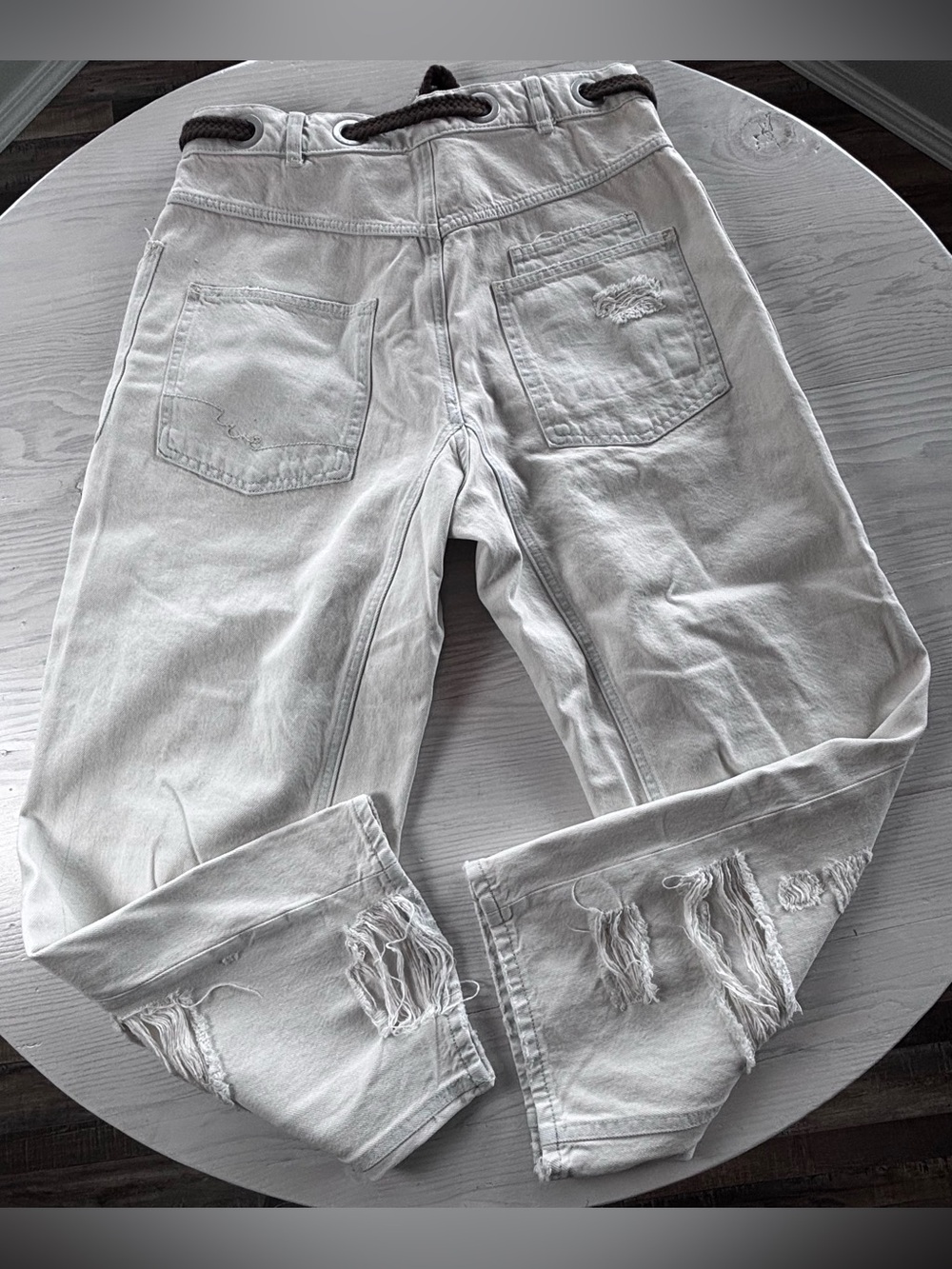 Free People We The Free Moxie Pull-On Barrel Jeans Size 29 (black waist tie)NWOT - Picture 5 of 7